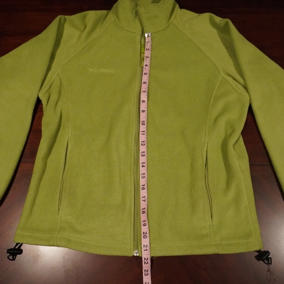 37a) COLUMBIA Fleece Collared Zip Jacket Green Sz. Medium - Picture 5 of 9